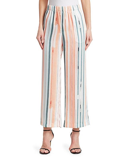 Peserico Watercolor Stripe Wide-leg Pants
