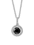 Effy 14k White Gold Black & Two-tone Diamond Pendant Necklace