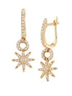Gabi Rielle 22k Gold Vermeil & Crystal Starburst Huggie Drop Earrings
