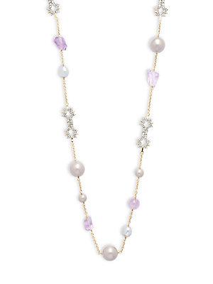 Alexis Bittar Swarovski Crystal Pearl & 10k Gold-plated Necklace
