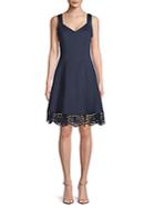 Donna Ricco Lace-trimmed Sleeveless Dress