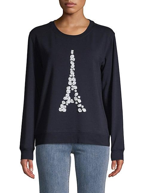Karl Lagerfeld Paris Flower Eiffel Tower Sweatshirt