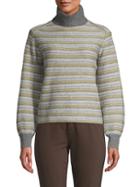 Vince Fair Isle Striped Turtleneck Sweater