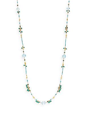Azaara Turquoise & Multicolor Crystal Beaded Necklace