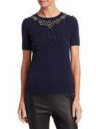 Saks Fifth Avenue Collection Embellished Cashmere Tee