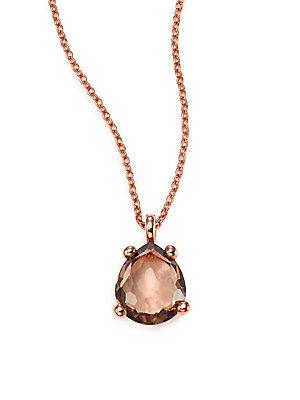 Ippolita Ros&eacute; Rock Candy Smoky Quartz Pear Pendant Necklace