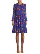 Calvin Klein Collection Floral Chiffon A-line Dress