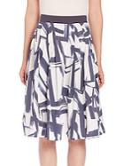 Peserico Pleated Abstract-print Skirt