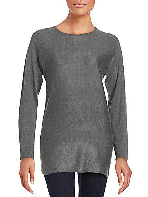 Joan Vass Roundneck High-low Sweater