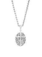 Lois Hill Diamond And Sterling Silver Oval Cross Pendant Necklace