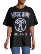 Moschino Brushstroke Logo Oversized Cotton T-shirt