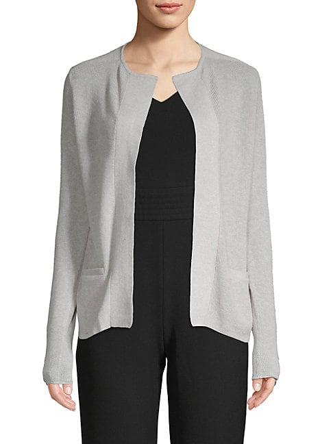 Raffi Cotton Open-front Cotton & Cashmere Blend Cardigan