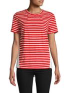 English Factory Striped Front Cotton-blend Tee