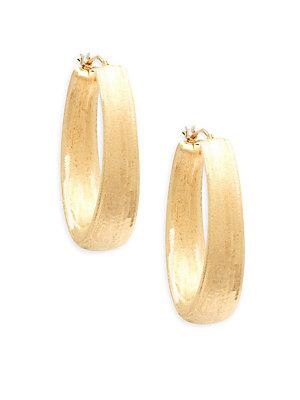 Sphera Milano Made In Italy 14k Yellow Gold Oval Hoop Earrings
