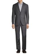 Saks Fifth Avenue Made In Italy Checkered Wool & Silk Suit