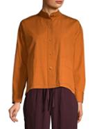 Eileen Fisher Stand-collar Organic Cotton Canvas Jacket
