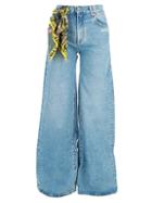 Off-white High-rise Scarf Wide Leg Jeans