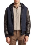 Saks Fifth Avenue Collection Mixed Media Hooded Jacket