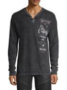 Affliction Graphic Long-sleeve Cotton Henley
