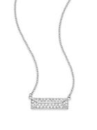 Rebecca Minkoff Jewel Box Rectangle Pendant Necklace/silvertone