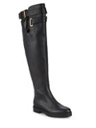 Valentino Garavani Side Zip Leather Knee-high Boots