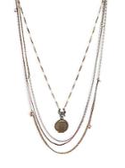 Miriam Haskell Multi-layered Faux Pearl Pendant Necklace