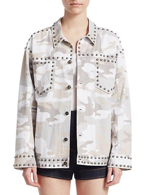 Cinq Sept Chiara Studded Camouflage Jacket