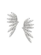 Saks Fifth Avenue 14k White Gold & Diamond Wing Earrings
