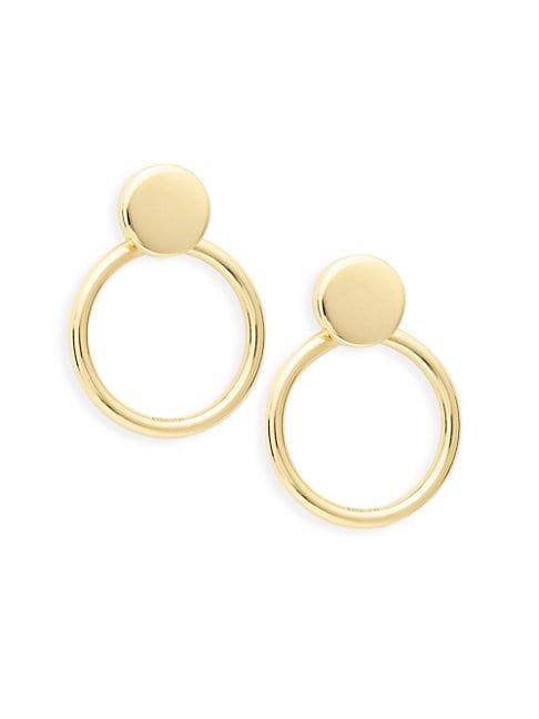 Saks Fifth Avenue 14k Yellow Gold Ring Drop Earrings