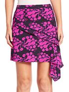 Peserico Asymmetrical Floral-print Skirt