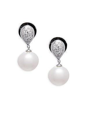 Lafonn Faux Pearl & Sterling Silver Drop Earrings