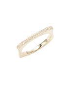 Casa Reale Square Stack Diamond And 14k Yellow Gold Ring