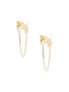 Saks Fifth Avenue 14k Yellow Gold & White Diamond Star Chain Earrings
