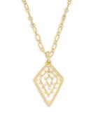 Freida Rothman Goldplated 3mm Freshwater Pearl & Cubic Zirconia Pendant Necklace