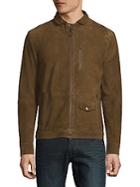 John Varvatos Slim-fit Front Zip Leather Jacket
