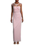 Js Collections Illusion Ruched Column Gown