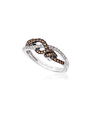 Le Vian 14k Vanilla Gold Vanilla Diamonds & Chocolate Diamonds Chocolatier Gladiator Weave Ring