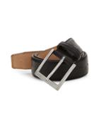 Saks Fifth Avenue Made In Italy Ostrich-stamped Leather Belt
