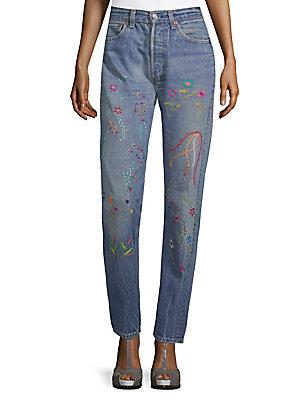 Levi Strauss & Co. 501 Floral Embroidery Jeans