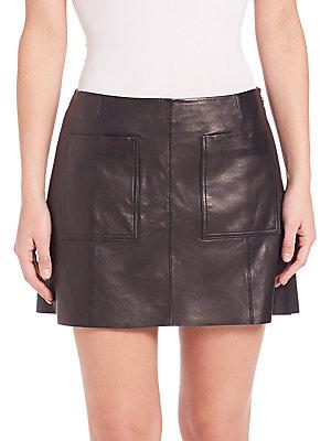 Joie Nephrite Leather Skirt