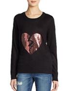 Saks Fifth Avenue Gray Broken Heart Sweater