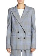 Roland Mouret Plaid Double-breasted Blazer