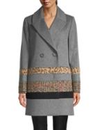 Cinzia Rocca Mixed Media Wool-blend & Faux Fur Coat