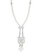 Saks Fifth Avenue Deco Crystal & Faux Pearl Pendant Necklace