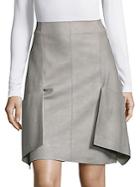 Akris Gravel Leather Skirt
