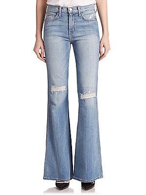 Joie The Girl Crush Distressed Flared Jeans