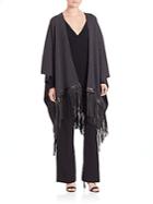 Vince Luxe Leather Trimmed Poncho