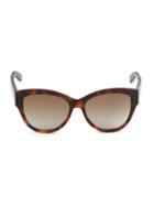 Saint Laurent 54mm Tortoiseshell Squared Cat Eye Sunglasses