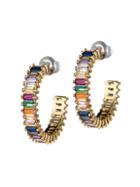 Eye Candy La Luxe Rainbow Crystal Hoop Earrings