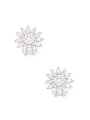 Arthur Marder Fine Jewelry 18k White Gold & Diamond Daisy Stud Earrings